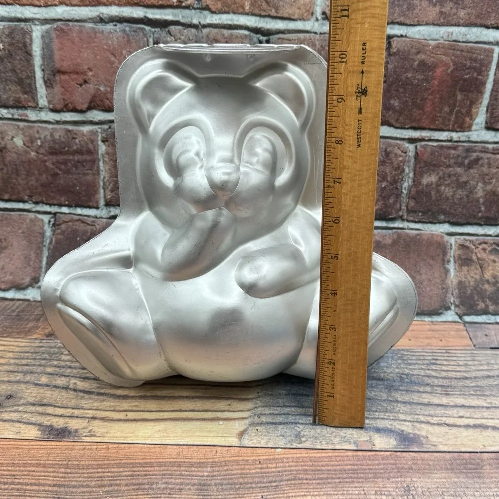 Wilton Stand Up 3D Cuddly Teddy Bear Cake Pan Baking Mold Set Aluminum Vintage